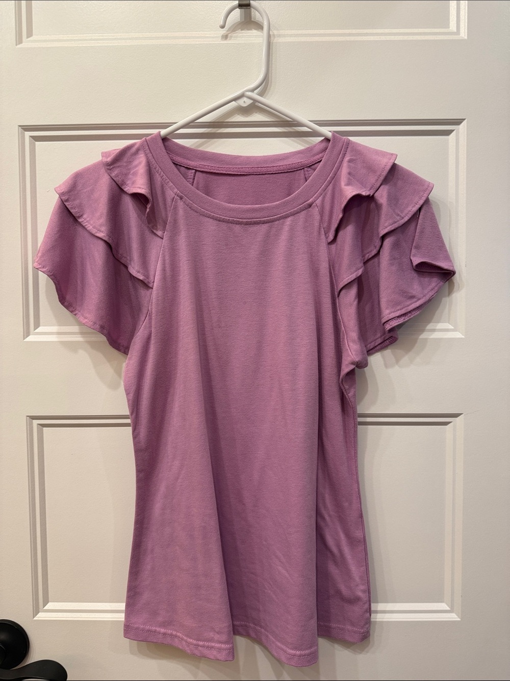 Amazon Lavender Ruffle Sleeve Short-Sleeve Tee